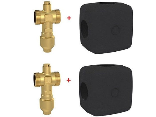 Frostschutzventil-Set 1 1/4" DN32 für Wärmepumpen, selbstöffnend, Messing