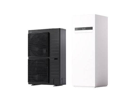 Panasonic Aquarea T-CAP 16kW 400V, R32 Luftwärmepumpe Split mit Kombi-Hydromodul 185L, E-Heizelement 9kW, Generation K