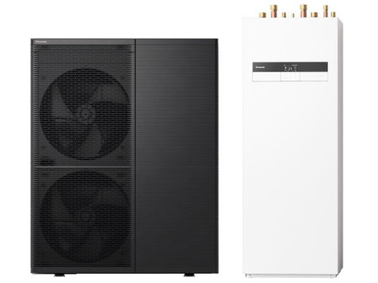 Panasonic Aquarea T-CAP 16kW Luftwärmepumpe Monoblock 400V R290 mit Kombi-Hydromodul 185L, Generation M