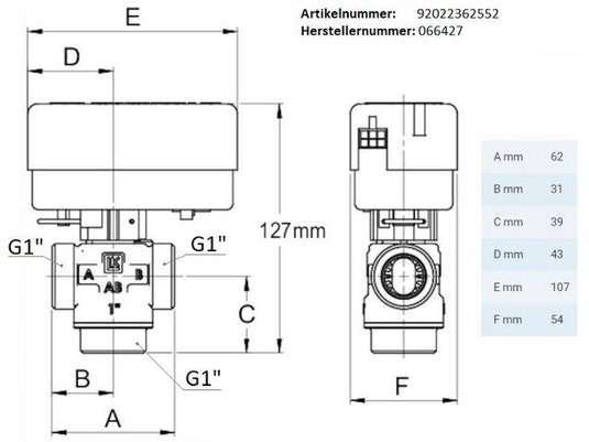 3-Wege Zonenventil, MultiZone 3W Set, DN25 1" AG, 230V, Modell 525, Kvs 8,0m³/h - Ecoenergy Schweiz AG