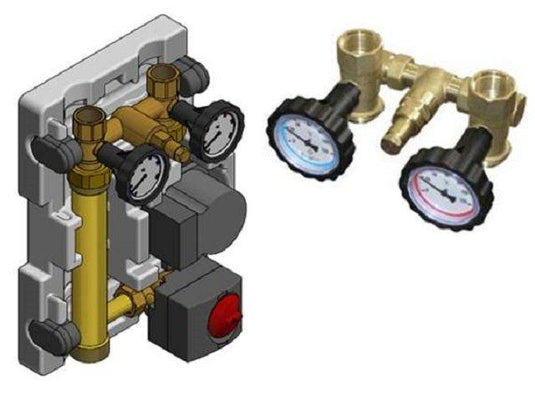 Pumpengruppe 3 Wege Mischer mit Stellmotor DN25 1", Grundfos Alpha2.2 25-60 180mm Heizkreisset - Ecoenergy Schweiz AG